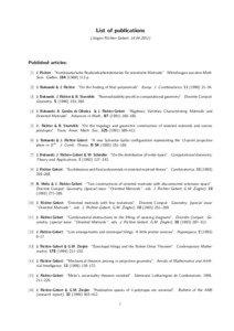 List of publications (J¨ urgen Richter-Gebert, [removed])