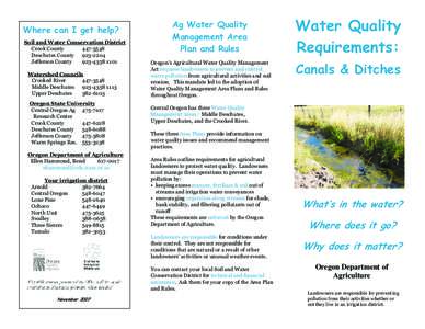 Where can I get help? Soil and Water Conservation District Crook County[removed]Deschutes County[removed]Jefferson County