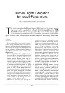   43 Human Rights Education for Israeli-Palestinians