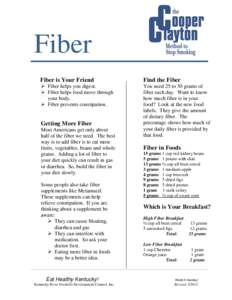 Fiber Fiber is Your Friend Find the Fiber   Fiber helps you digest.