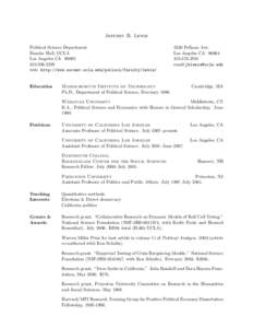 Jeffrey B. Lewis Political Science Department Bunche Hall, UCLA Los Angeles CA5295 web: http://www.sscnet.ucla.edu/polisci/faculty/lewis/