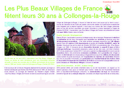 Communiqué - Mars[removed]Les Plus Beaux Villages de France