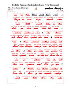 Peshitta Aramaic/English Interlinear New Testament  Swqrmd Fwzwrk By :0xxc  The Preaching of Marqus