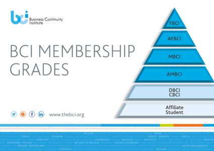 BCI MEMBERSHIP GRADES www.thebci.org ACADEMIC FRAMEWORK