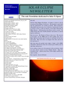 Volume 9, Issue 3 SOLAR ECLIPSE NEWSLETTER March 2004 INDEX