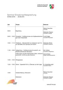 Seminar Einsatznachbesprechung S ENB2016 Zeit  Thema