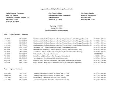 Argument Index Sitting In Pittsburgh, Pennsylvania Teplitz Memorial Courtroom City-County Building  City-County Building