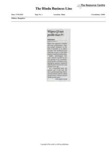 _v vThe Resource Centre  The Hindu Business Line Date: [removed]Page No: 1