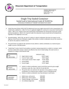Single trip sealed container information sheet