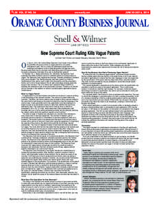 ORANGE COUNTY BUSINESS JOURNAL $1.50 VOL. 37 NO. 26 www.ocbj.com  INTELLECTUAL PROPERTY Advertising Supplement