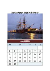 2012 Perth Wall Calendar  M T