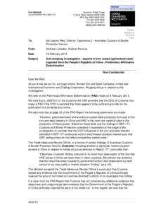 International relations / Border guards / Anti-competitive behaviour / Dumping / Pricing / Export / U.S. Customs and Border Protection / Countervailing duties / Australian Customs and Border Protection Service / International trade / Business / Customs services