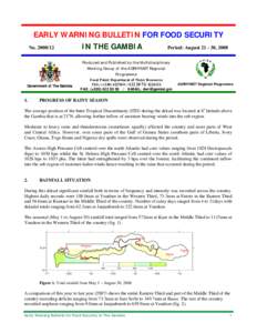 EARLY WARNING BULLETIN FOR FOOD SECURITY IN THE GAMBIA No[removed]Period: August[removed], 2008