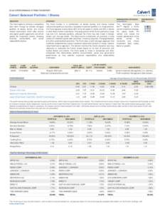 3Q 2014 PERFORMANCE ATTRIBUTION REPORT  Calvert Balanced Portfolio: I Shares MORNINGSTAR CATEGORY: Large Blend