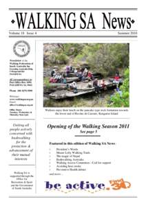 Volume 18 Issue 4  Summer 2010 Newsletter of the Walking Federation of