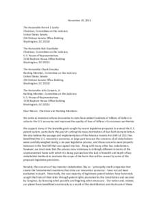 November 19, 2013 The Honorable Patrick J. Leahy Chairman, Committee on the Judiciary United States Senate 224 Dirksen Senate Office Building Washington, DC 20510