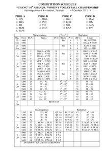 COMPETITION SCHEDULE th