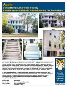 Appin Bennettsville, Marlboro County South Carolina Historic Rehabilitation Tax Incentives Before