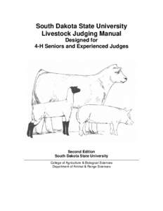 South Dakota State University Livestock Judging Manual Designed for 4-H Seniors and Experienced Judges  Second Edition