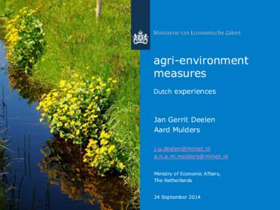 agri-environment measures Dutch experiences Jan Gerrit Deelen Aard Mulders