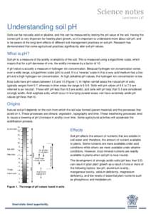 Science notes  Land series L47 Understanding soil pH Soils can be naturally acid or alkaline, and this can be measured by testing the pH value of the soil. Having the correct pH is very important for healthy plant grow