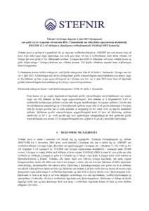 Viðauki við lýsingu dagsetta 4. júní 2013 (lýsingunni) sem gefin var út í tengslum við umsókn REG 2 Smáralindar um töku flokks eignavarinna skuldabréfa, REG2SM 12 2, til viðskipta á skipulegum verðbréfam