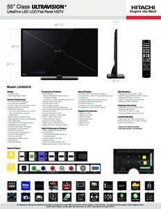 55” Class 			  ® UltraThin LED LCD Flat Panel HDTV 1 1/2”
