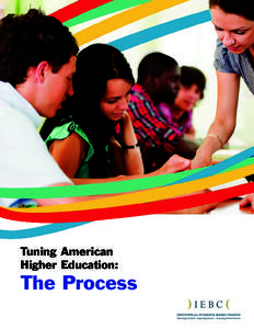 Tuning American Higher Education: The Process  Tuning American Higher Education: The Process grows from the experience of The