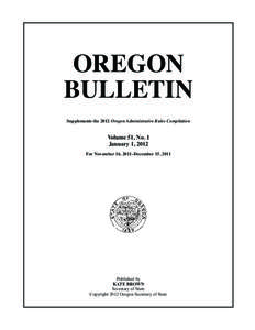 Rulemaking / Oregon / Notice of proposed rulemaking / Politics of the United States / Oregon Department of Environmental Quality / Salem /  Oregon / Internal Revenue Service / United States administrative law / Administrative law / Oregon Administrative Rules