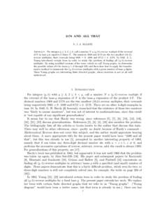 2178 AND ALL THAT N. J. A. SLOANE Abstract. For integers g ≥ 3, k ≥ 2, call a number N a (g, k)-reverse multiple if the reversal of N in base g is equal to k times N . The numbers 1089 and 2178 are the two smallest (