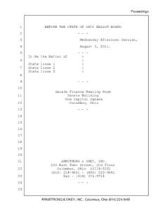 Proceedings  1 BEFORE THE STATE OF OHIO BALLOT BOARD