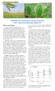 leaflet 31, January[removed]Invasive reed canary grass (photo: Rojas-Viada)/Uninvaded tussock sedge meadow (Photo: Zedler) Arboretum research helps resolve the “Invasive Species Debate”