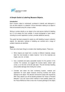 Microsoft Word - A Simple Guide to Lablling Museum Objects.doc