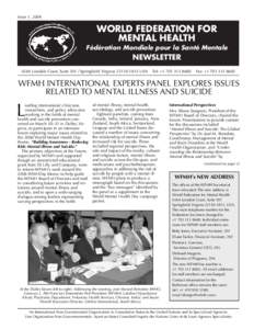 Issue 1, 2006  WORLD FEDERATION FOR MENTAL HEALTH Fédération Mondiale pour la Santé Mentale