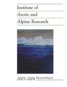Institute of Arctic and Alpine Research 2003–2004