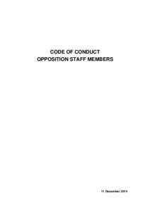 Code of Conduct Opposition Staff Members