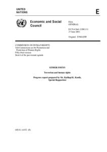 UNITED NATIONS E Economic and Social Council