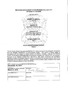 Moonlight Industries Inc. (N5239) Permit NoMarch 9, 2015 Page 1 of 5