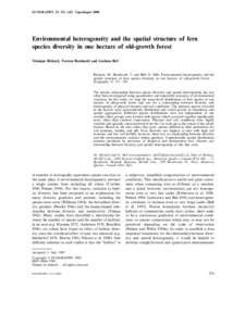 Population ecology / Measurement of biodiversity / Data analysis / Species distribution / Dryopteris / Species-area curve / Variance / Abundance / Spatial heterogeneity / Biology / Statistics / Ecology