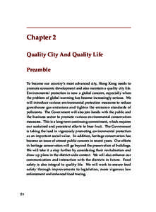 Policy Agenda - Chapter 2	Quality City And Quality Life