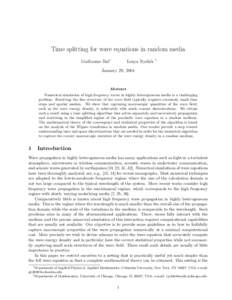 Time splitting for wave equations in random media Guillaume Bal∗ Lenya Ryzhik  †