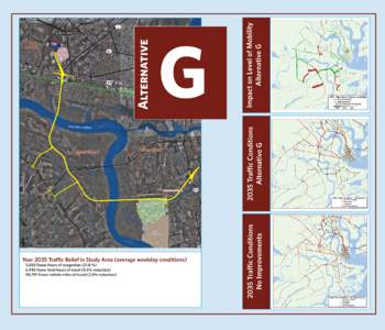 Year 2035 Traffic Relief in Study Area (average weekday conditions) 5,020 Fewer hours of congestion (21.8 %) 6,946 Fewer total hours of travel (5.5% reduction) 98,797 Fewer vehicle miles of travel (2.0% reduction)  Impac