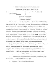 Payment / Livestock / Grain Inspection /  Packers and Stockyards Administration / Business / Agriculture / Economics / Food law / Packers and Stockyards Act