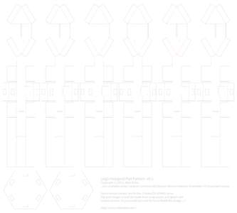 Leg5 Hexapod Flat Pattern. v0.5  Copyright (c) 2012, Mike Estee. ...also available under Creative Commons Attribution-NonCommercial-ShareAlike 3.0 Unported License. Servo-mount cutouts are for the Corona-DS-939MG servo. 