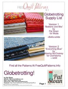Globetrotting Supply List Version 1 “Bobbins and Bits” by