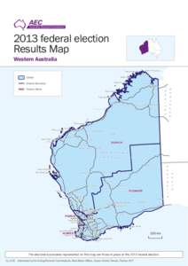 2013 federal election Results Map Western Australia Cape Londonderry