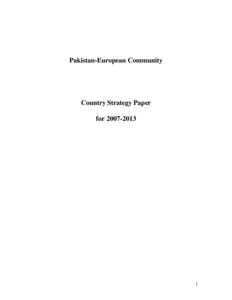 European Commission Pakistan Country Strategy Paper[removed]