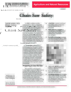 Agriculture and Natural Resources FSA1009 Chain Saw Safety