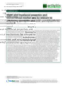 Might axial myofascial properties and biomechanical mechanisms be relevant to ankylosing spondylitis and axial spondyloarthritis?