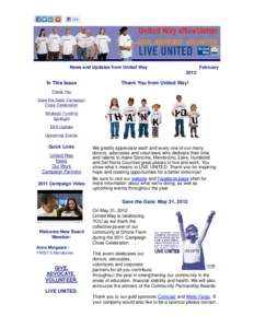 Thank you and upcoming events from United Way